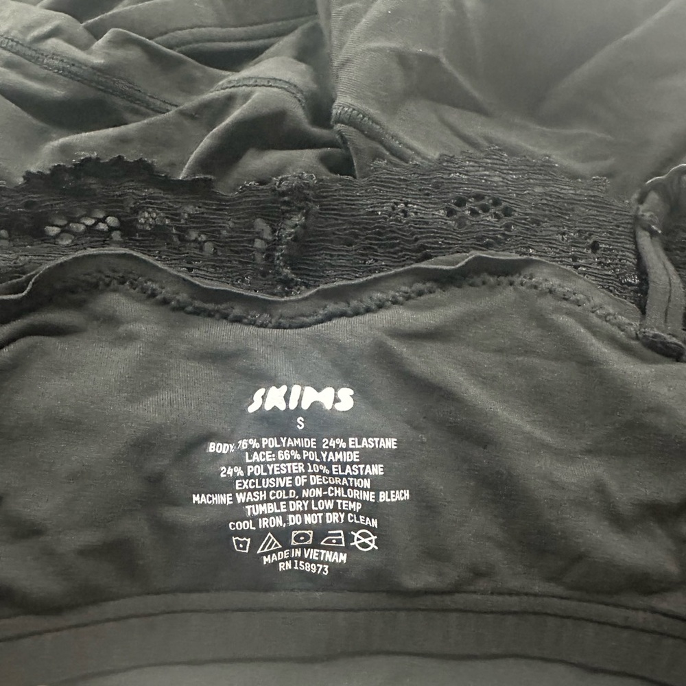 SKIMS Black Top with Lace Accents